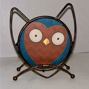 Heart-shaped Owl Design Metal Trivet